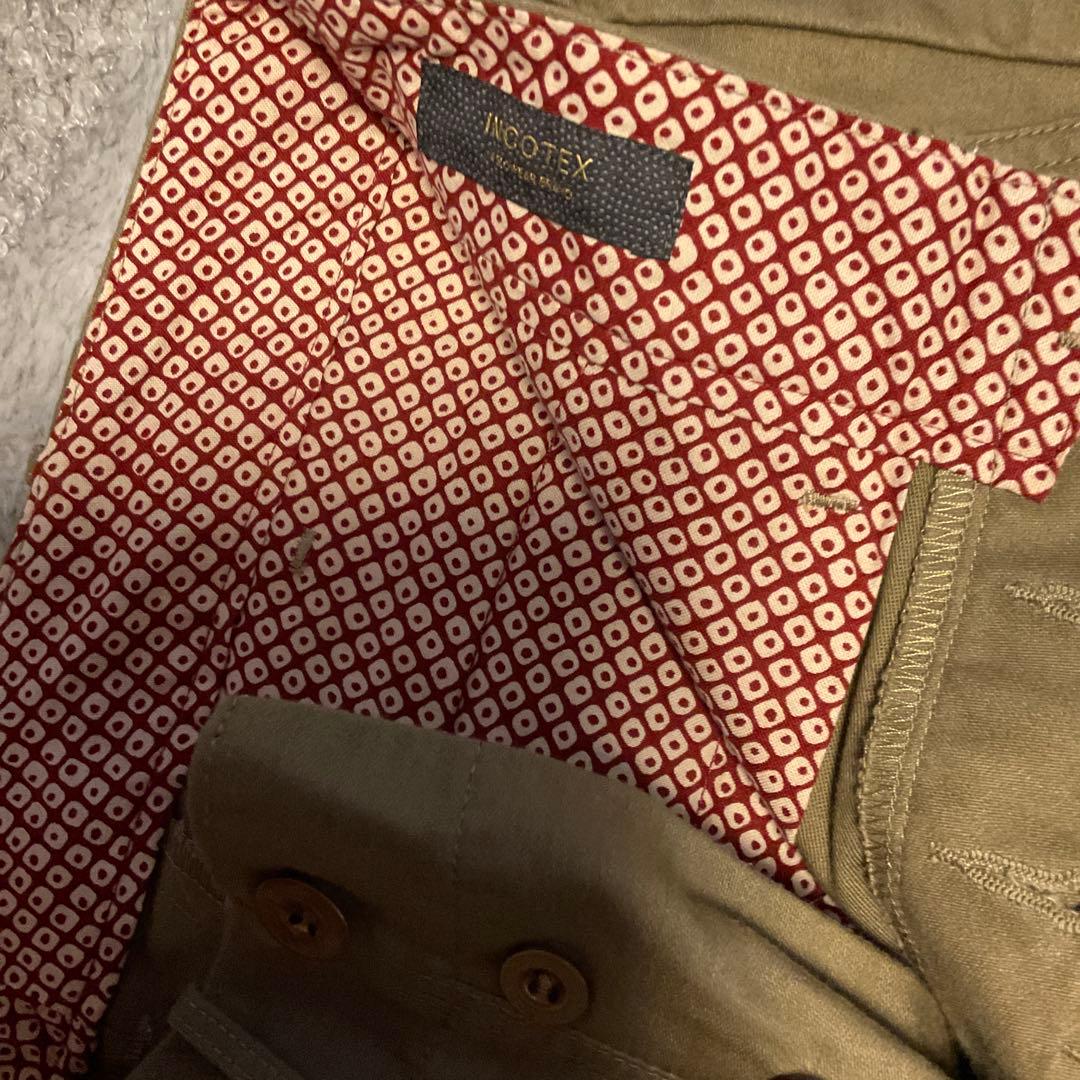 INCOTEX カーキ チノパン