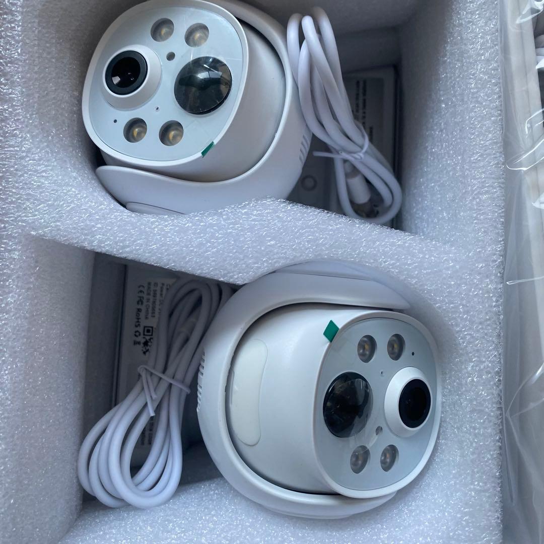 防犯カメラ 屋外 ソーラー 360° ソーラー 2台セット 400万画素