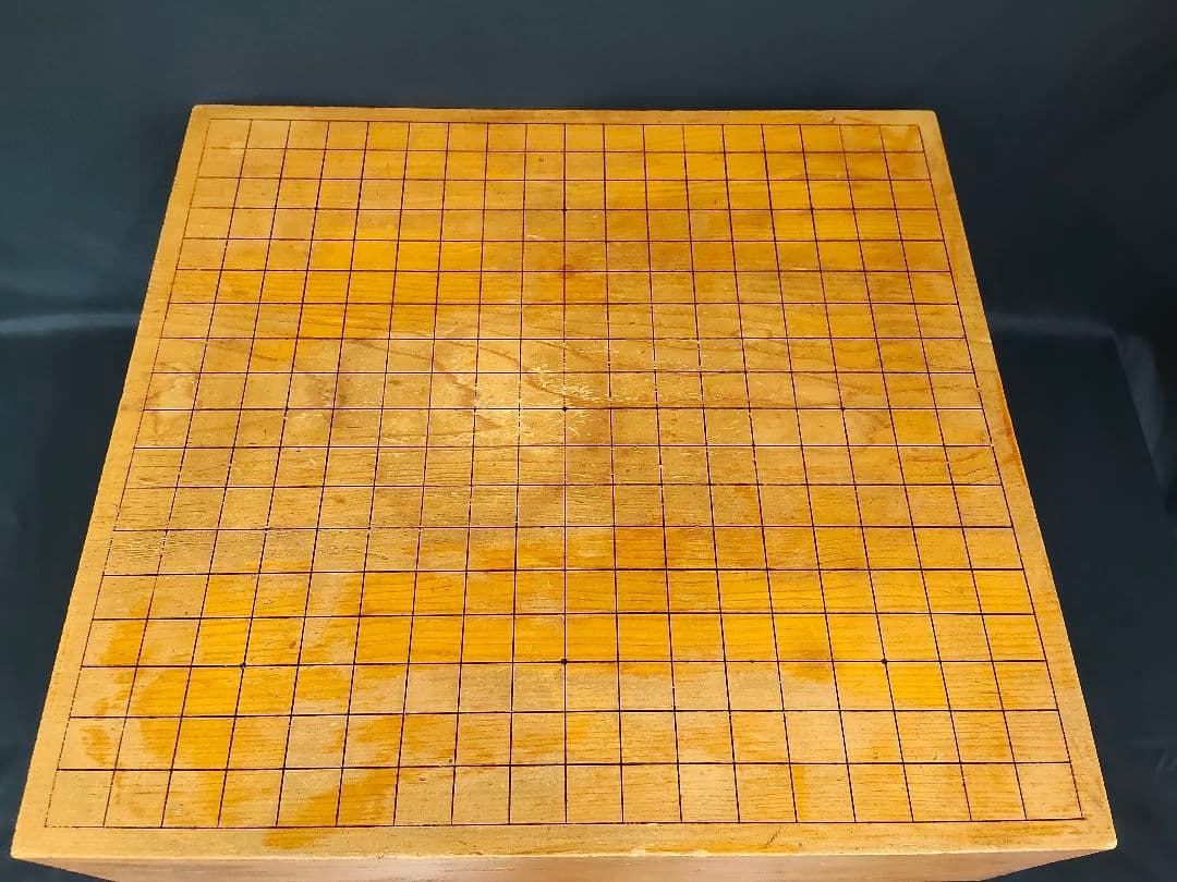 足付碁盤 5寸（厚さ14.5cm）木製 クチナシ型足 へそ有り