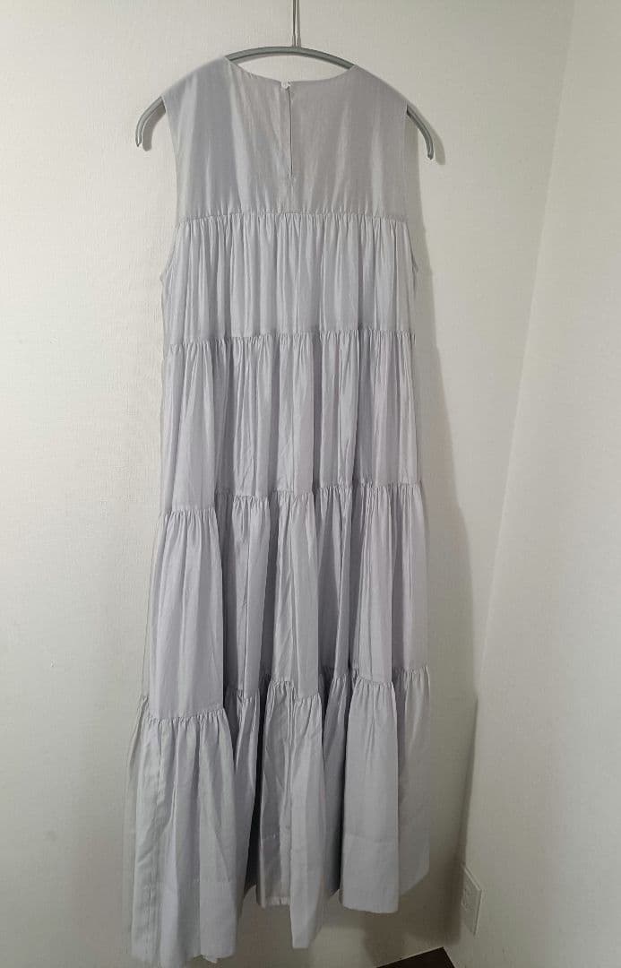 anuans　テンセルリッチオーガンティアードワンピース　アイスブルーMサイズ