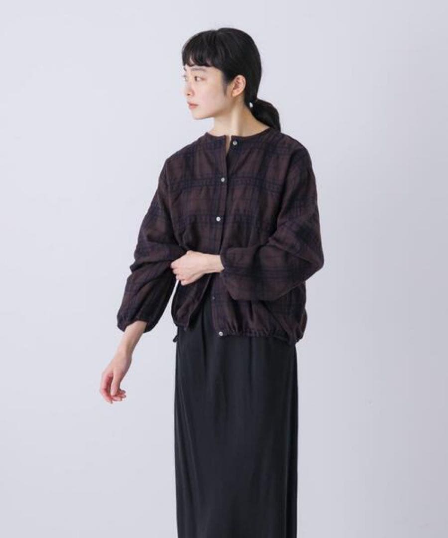 かぐれ　シャドーチェックドロストカーディガン未使用品