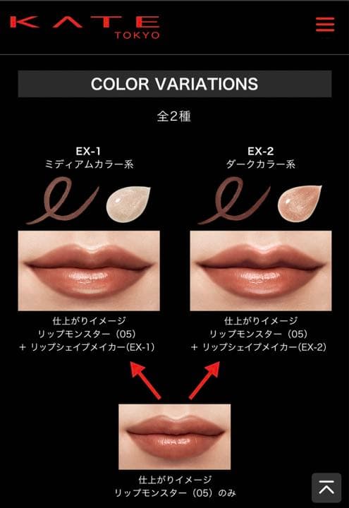 KATE リップシェイプメイカー リップモンスター EX-1 EX-2 限定色