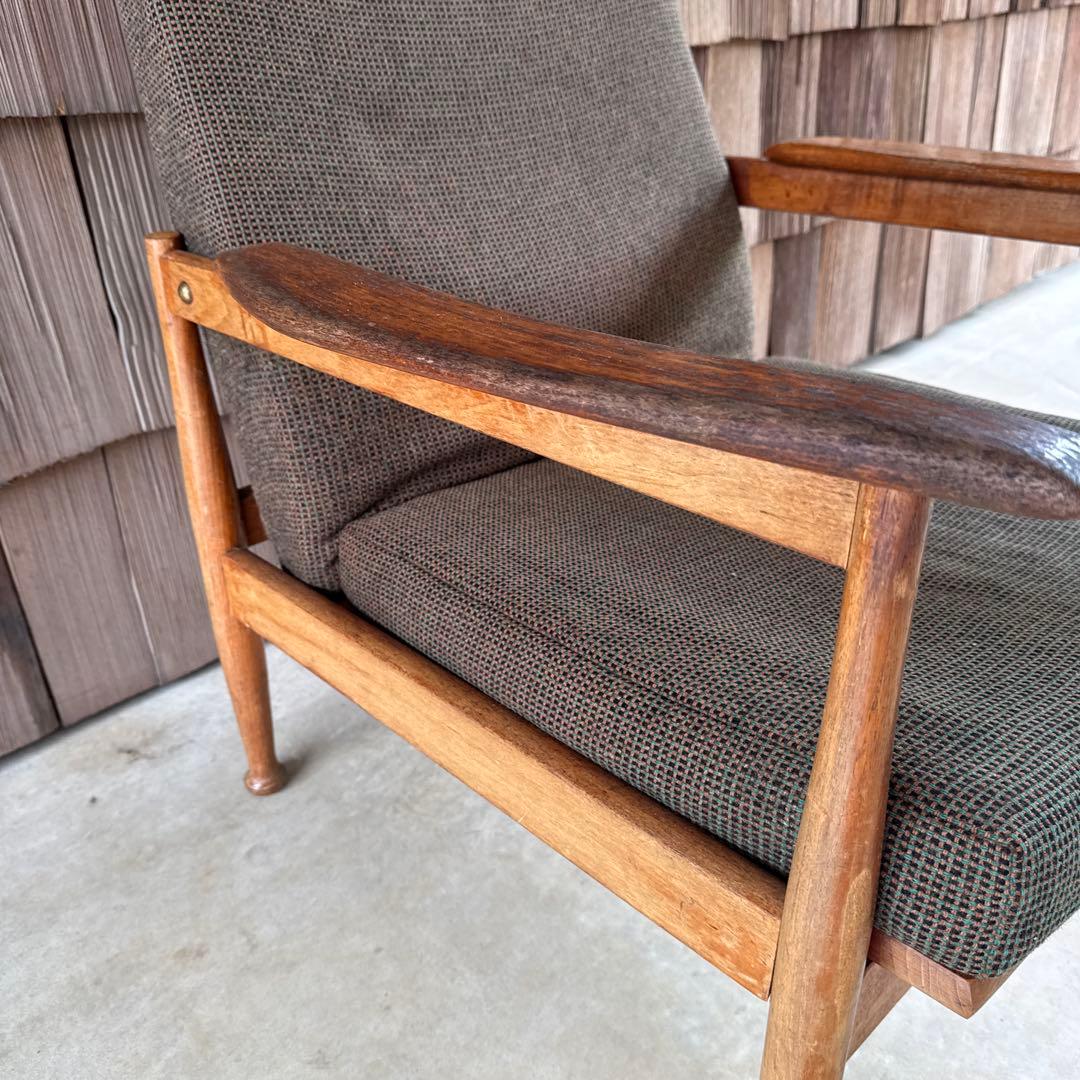 ビンテージアームチェア リクライニング 読書 緑 グリーン