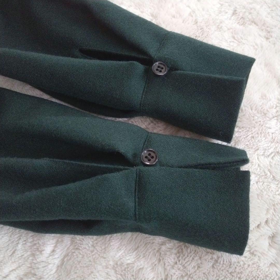 【アナイ】ウール ジョーゼット Vネック ワンピース ロング ベルト Aライン