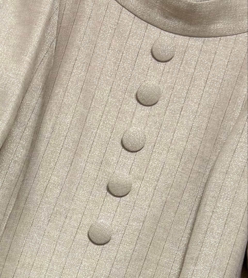 エムズグレイシー❤︎春に　後ろリボンラメ入り麻素材ワンピース　42