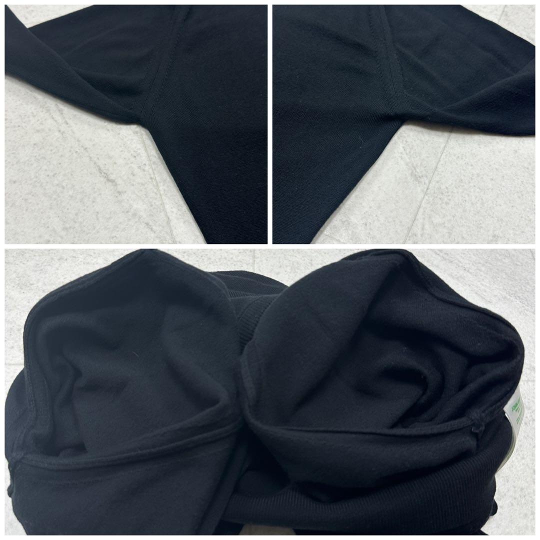 美品【ジョンスメドレー】メリノウール ニット クルーネック 現行タグ 黒 長袖