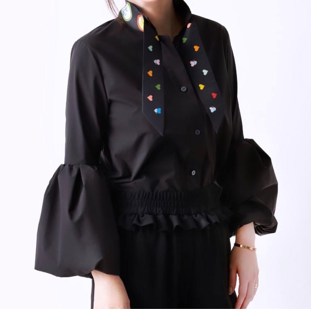 cccmalie シーマリー バルーンスリーブ長袖ブラウス 黒