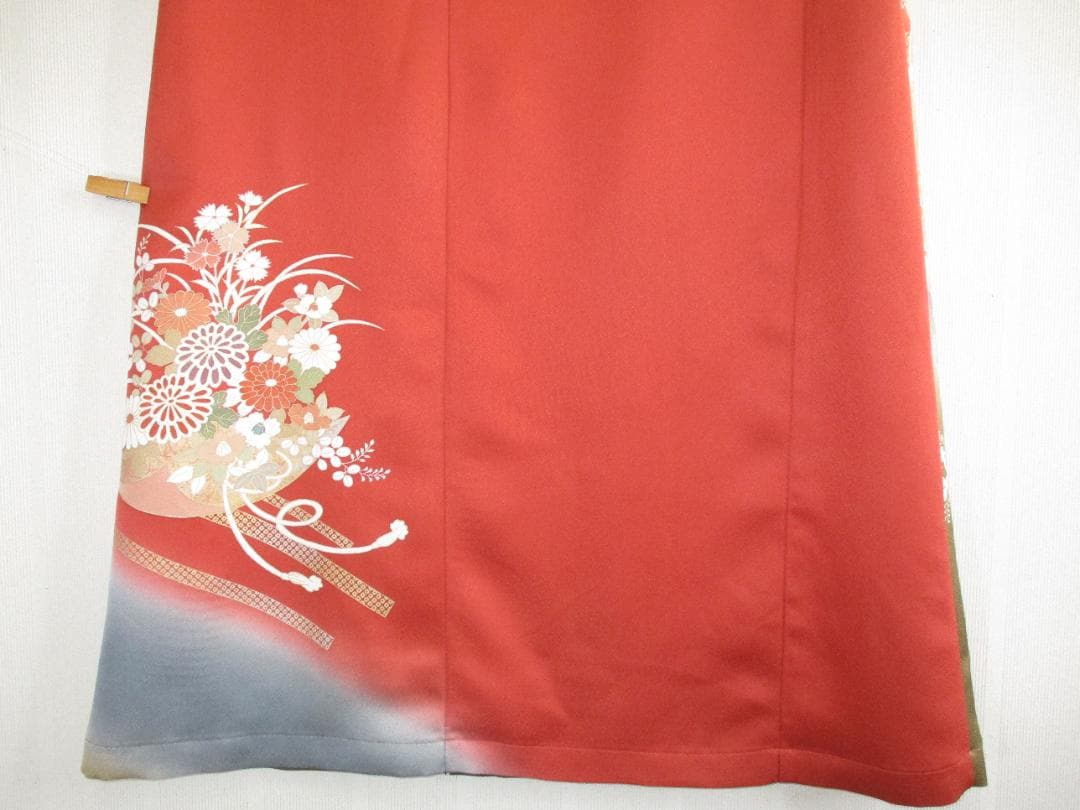 Ｍ～Ｌサイズ　訪問着からの着物リメイクドレスです　着丈１１９cm