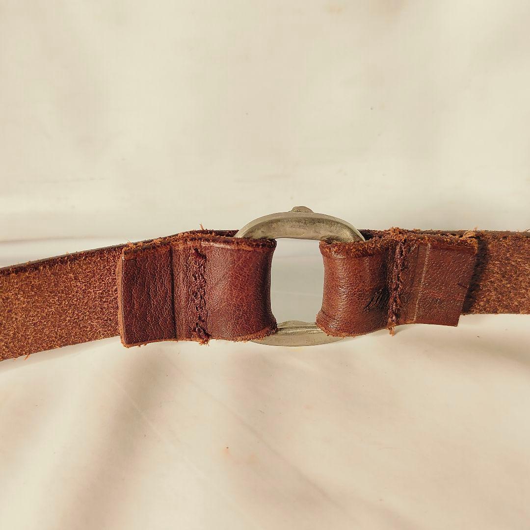 【英国製ヴィンテージ】ダブルラップ本革ベルト　上質クラシックドレスベルト　正規品