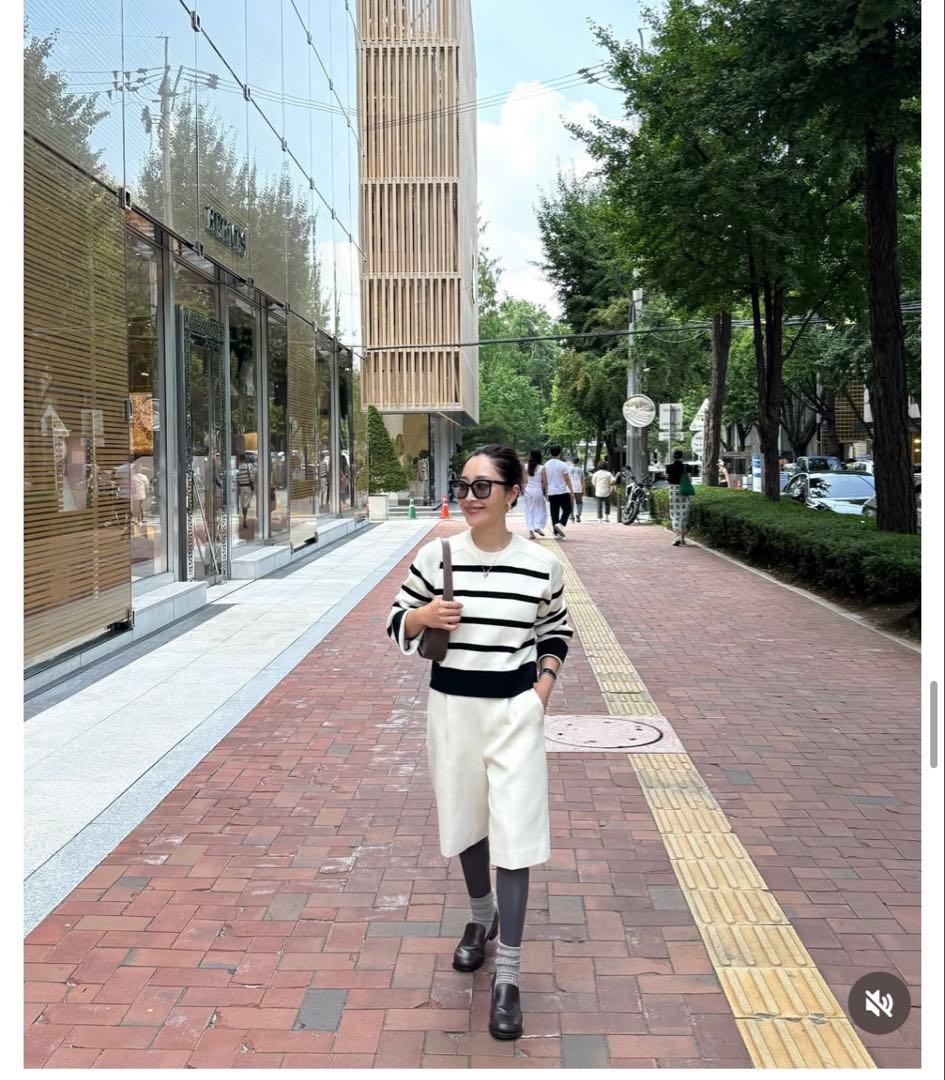 新品未使用　yonfa ヨンファ　バミューダパンツ　milk Sサイズ