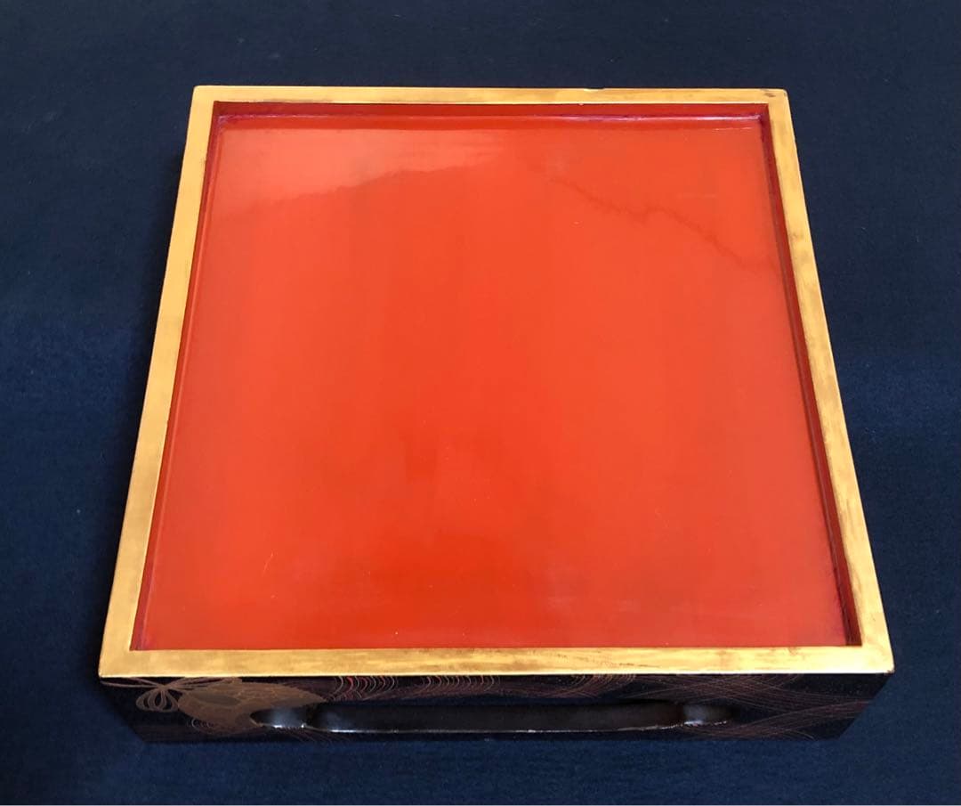 割引❗️《R》時代 黒内朱 梨地 蒔絵 五段重 替蓋 重台付 木箱251127お1