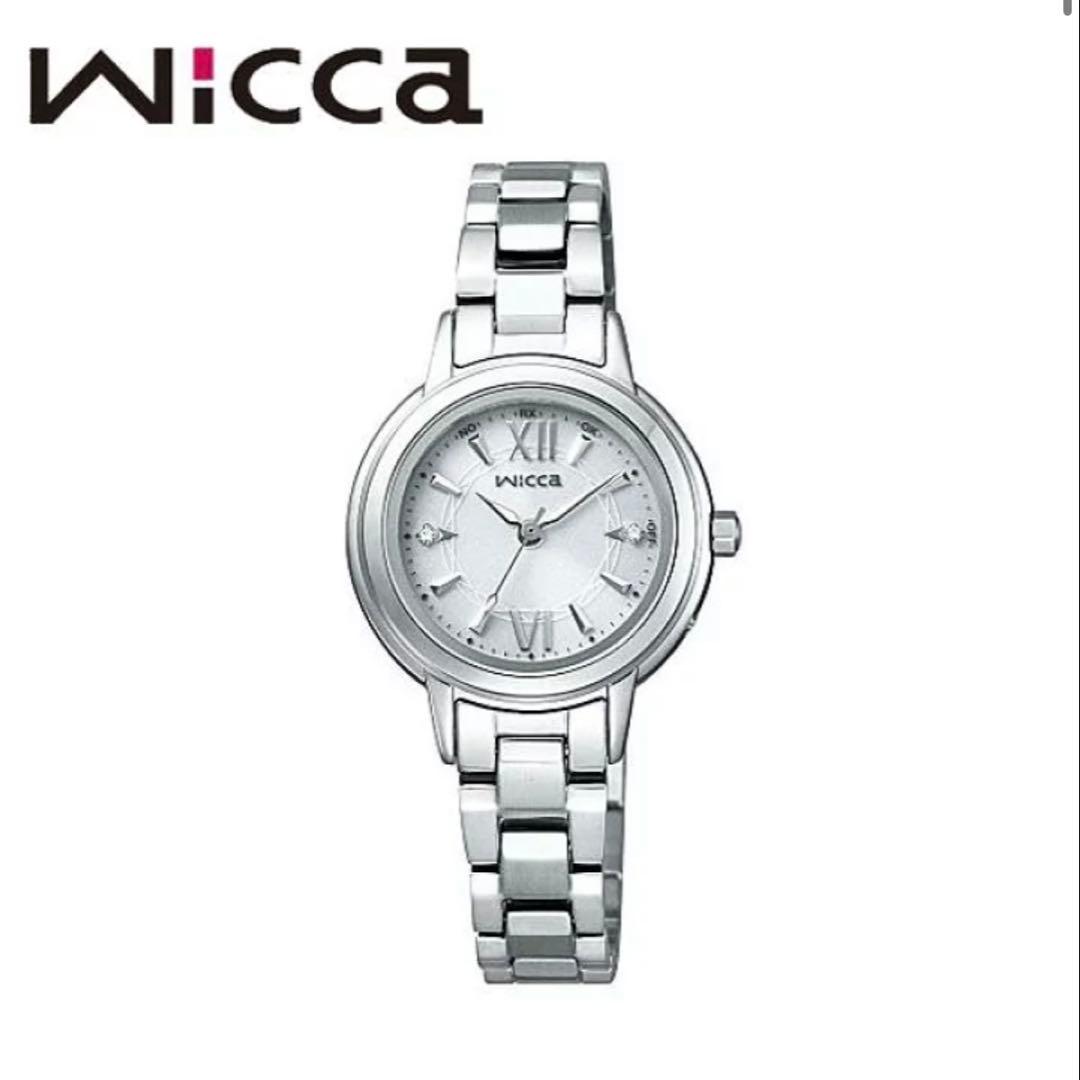 美品 Wicca citizen シルバー 腕時計 ソーラー スワロフスキ