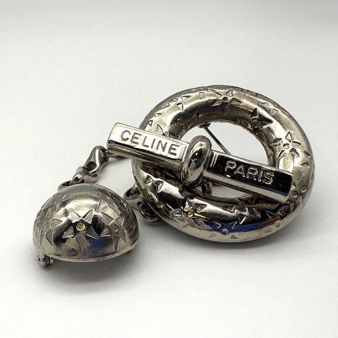 CELINE セリーヌ ブローチ ヴィンテージ ツイスト スターボール シルバー