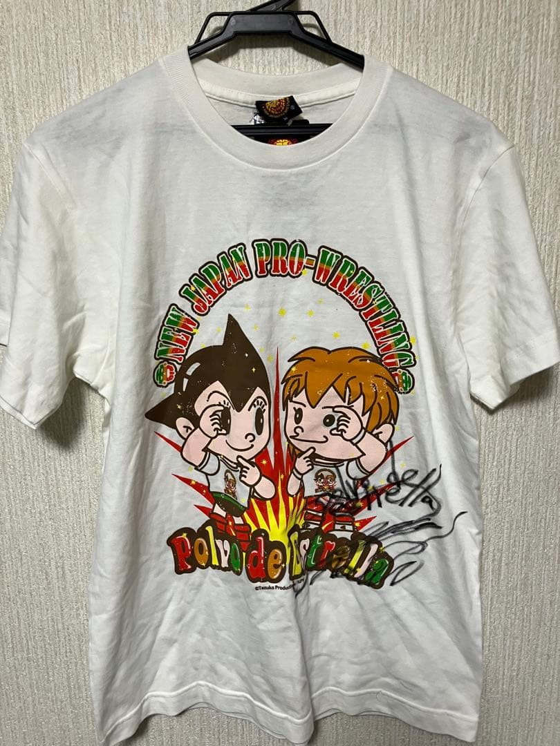 内藤哲也　鉄腕アトム　コラボ　新日　直筆サイン入りTシャツ　Mサイズ