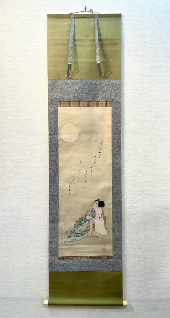 ◆値下げしました◆ 窪 俊満『砧打ち美人図』(1804〜1817年) 肉筆浮世絵