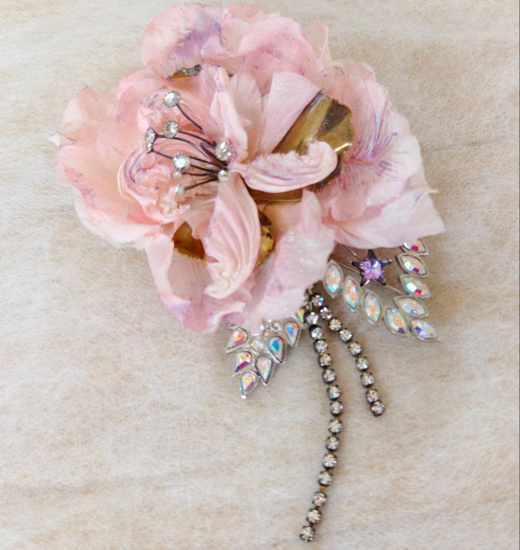 未使用 クリスチャン ラクロワ アンティーク フラワー スワロ ブローチ 希少