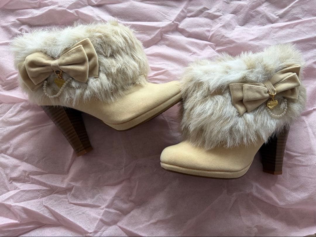 LIZ LISA リズリサ ファー付 ショートブーツ リボン　Lサイズ