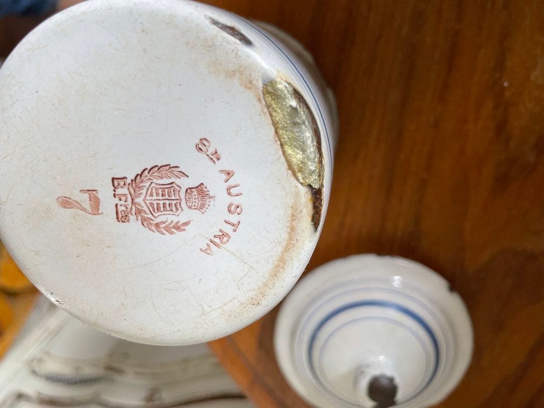 フランス　アンティーク　ホーロー　キャニスター　BF社BB社　ブルー　100年