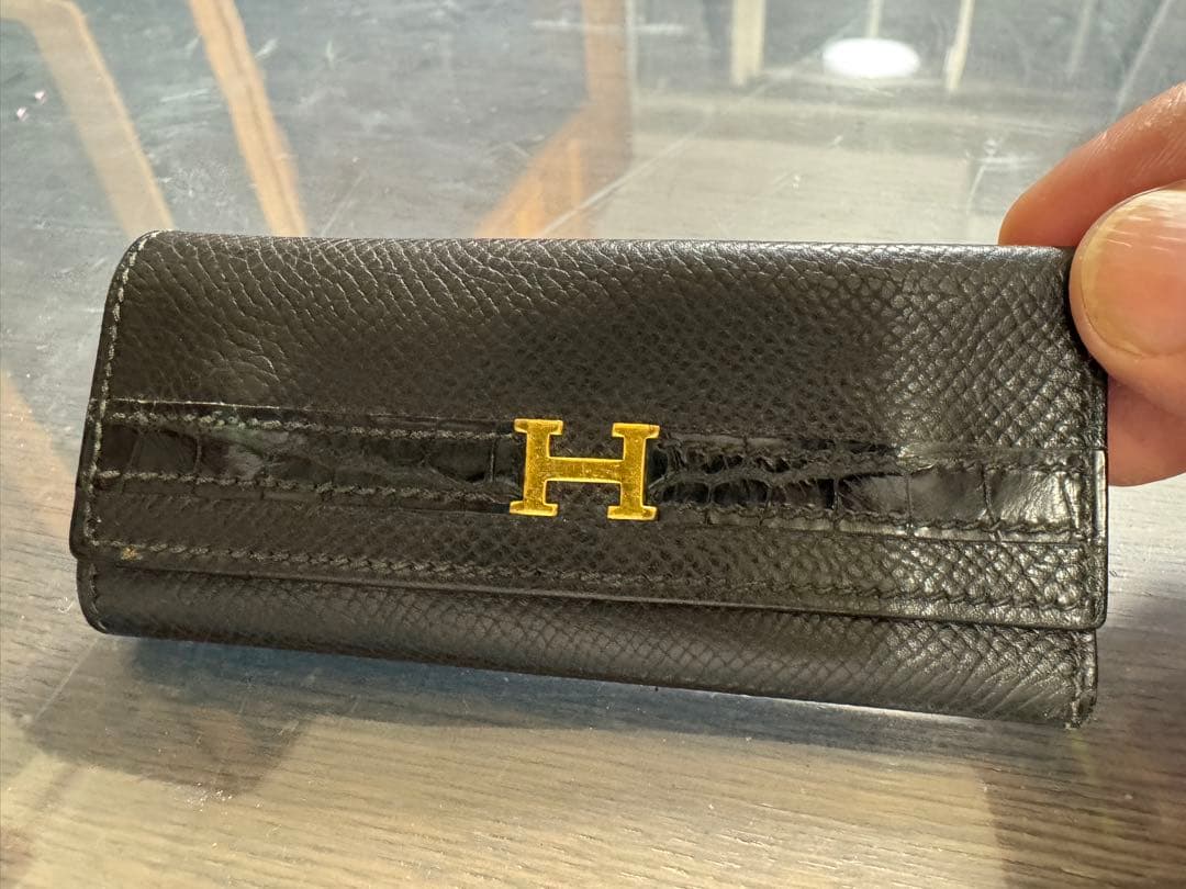 美品✨エルメス HERMES 4連キーケース クロコダイル×べアン 定価35万❣️