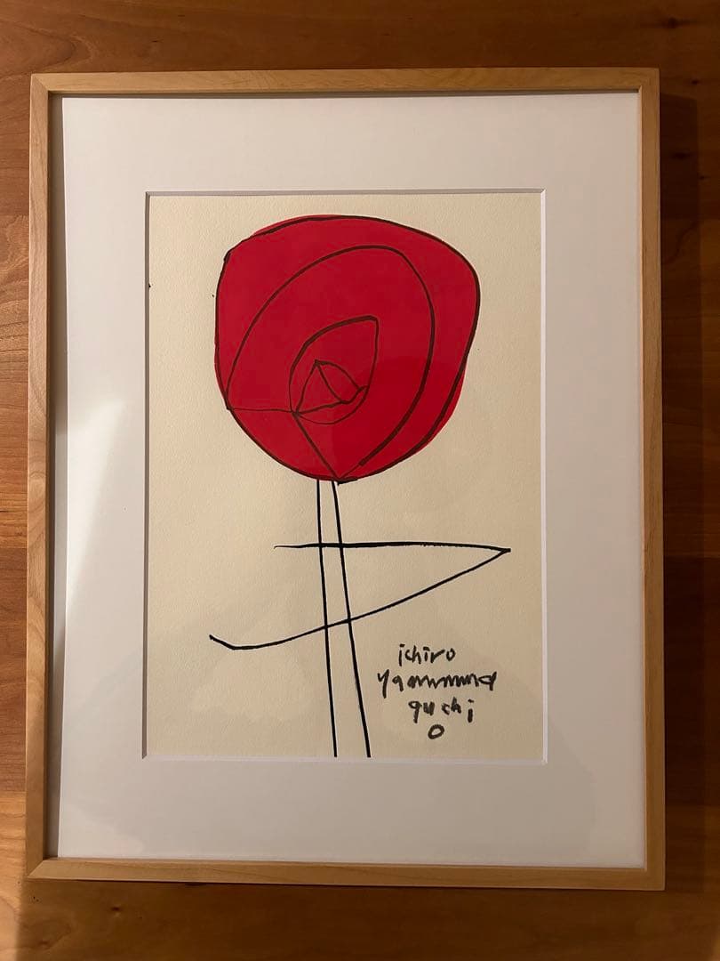 原画　山口一郎 赤いバラ