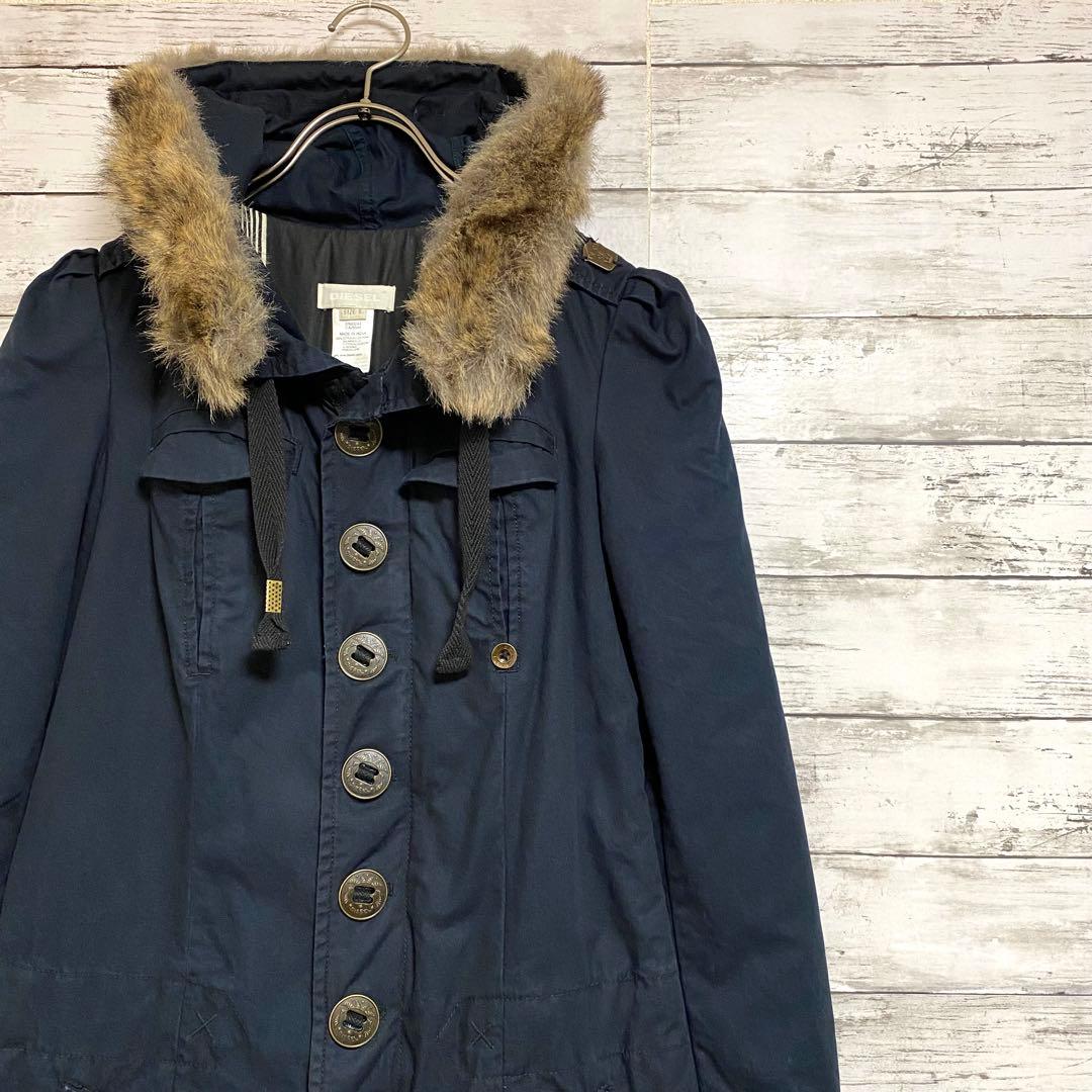 DIESEL 刺繍 ナイロン フード付き ジャケット ディーゼルボタン 紺色