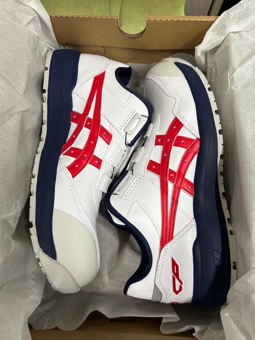 ASICS 安全靴 26.0 cm ホワイト/レッド/ネイビー