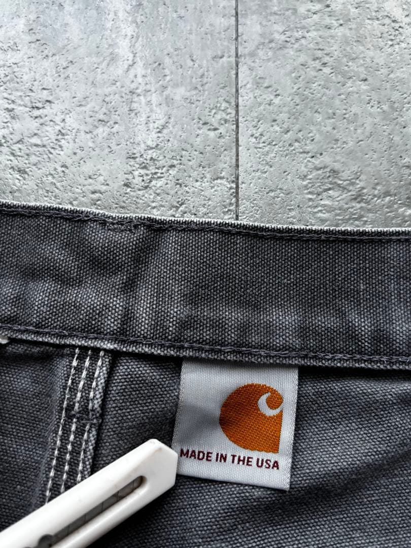 USA製　カーハート　ダブルニーペインターパンツ　グレー　33×34 フェード