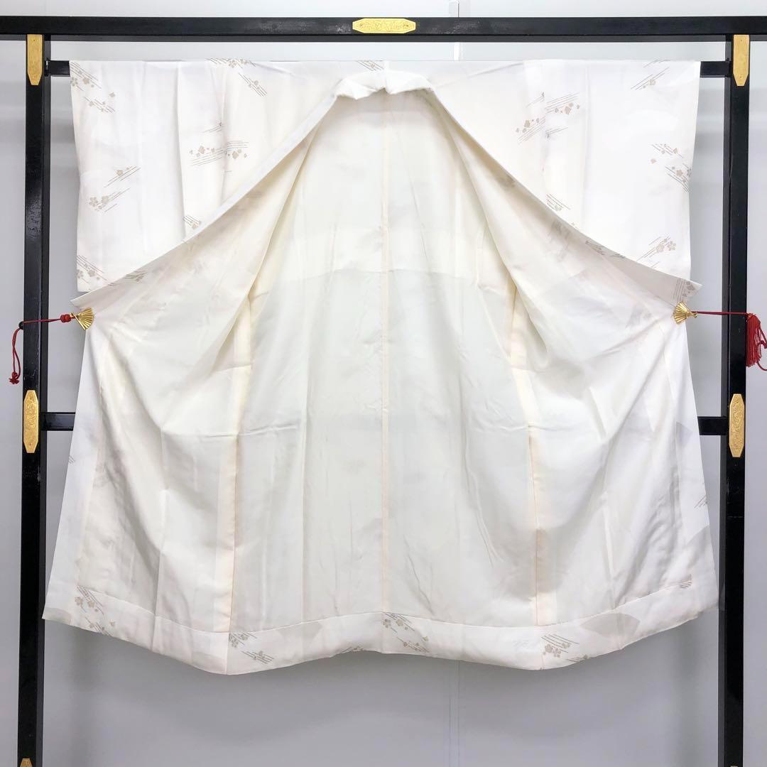 長襦袢 梅の花 地紙紋 金糸 乳白色 J-195