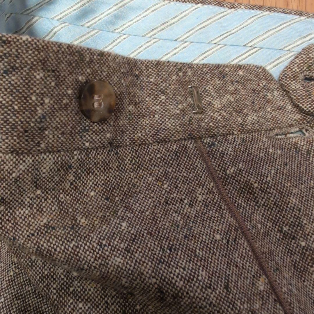 エキュパージュ ツィード調ウール ブラウン スラックスSize50