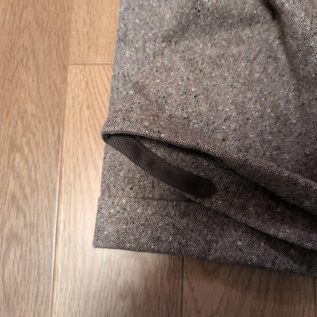 エキュパージュ ツィード調ウール ブラウン スラックスSize50