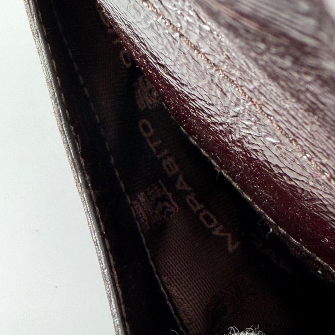 17669✨モラビト ビジュー パテントレザー ハンドバッグ ミニボストンバッグ