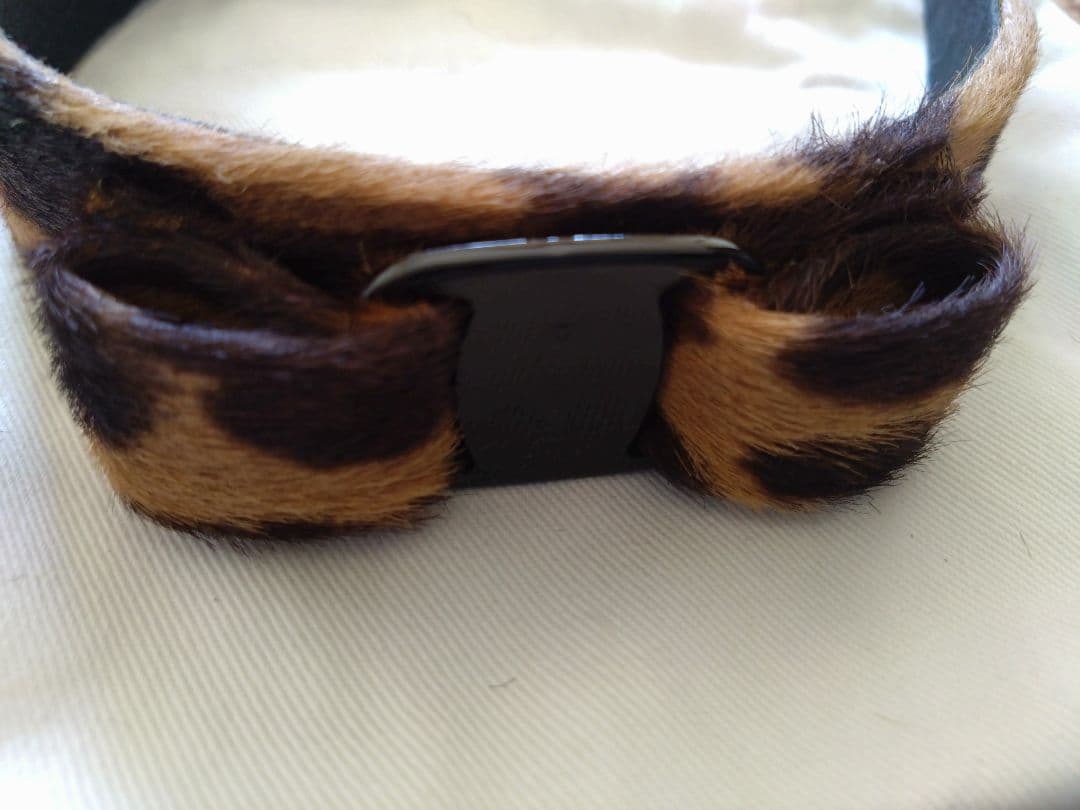 Salvatore Ferragamoレオパ柄ファーカチューシャ新品未使用