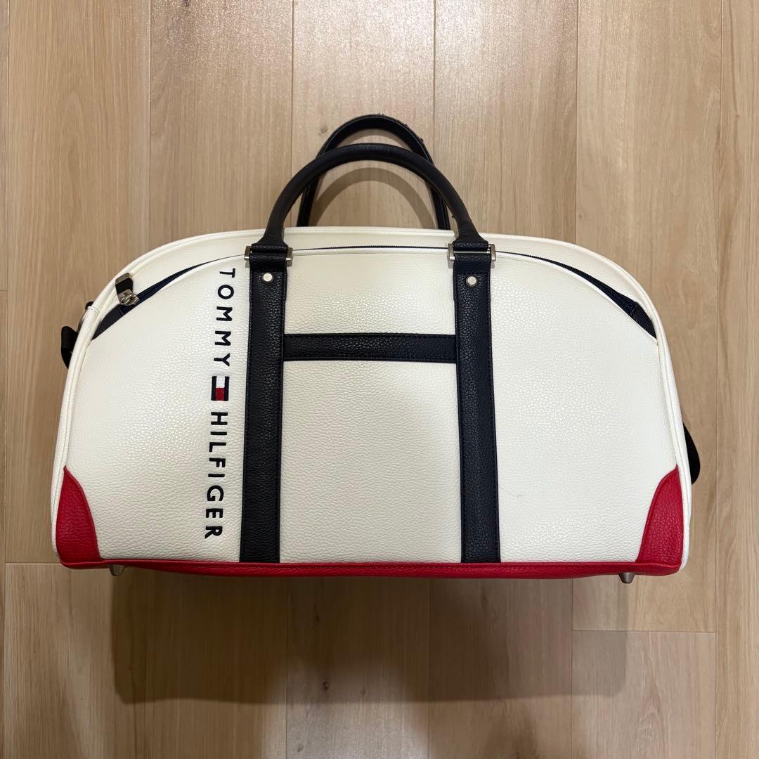 美品【トミーヒルフィガーゴルフ】ボストンバッグ ホワイト