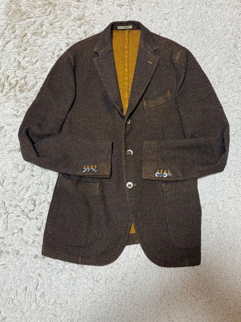 BOGLIOLI 50 COAT テーラードジャケット ブラウン ネップ加工