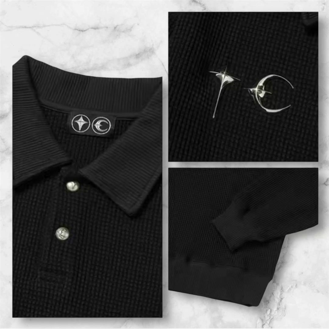 thug club サグクラブ サーマル ニット ワッフル 韓国 y2k 黒