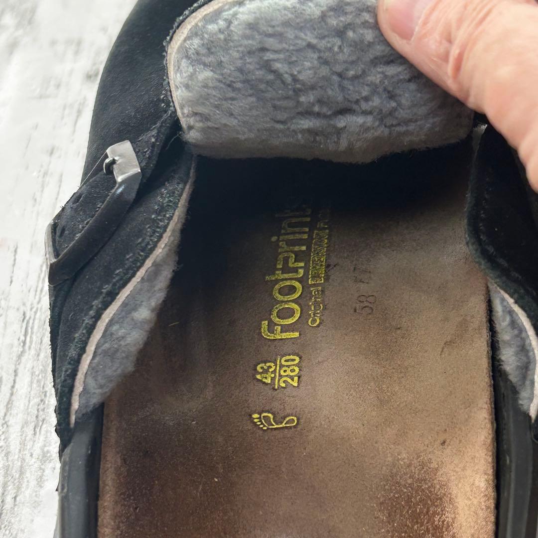 美品 ビルケンシュトックフットプリンツ スエードクロッグ ブラック 28cm