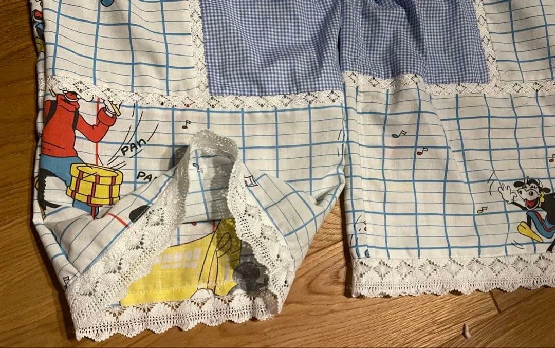 リメイク ディズニー パンツ ヴィンテージ ミッキー パッチワーク レース