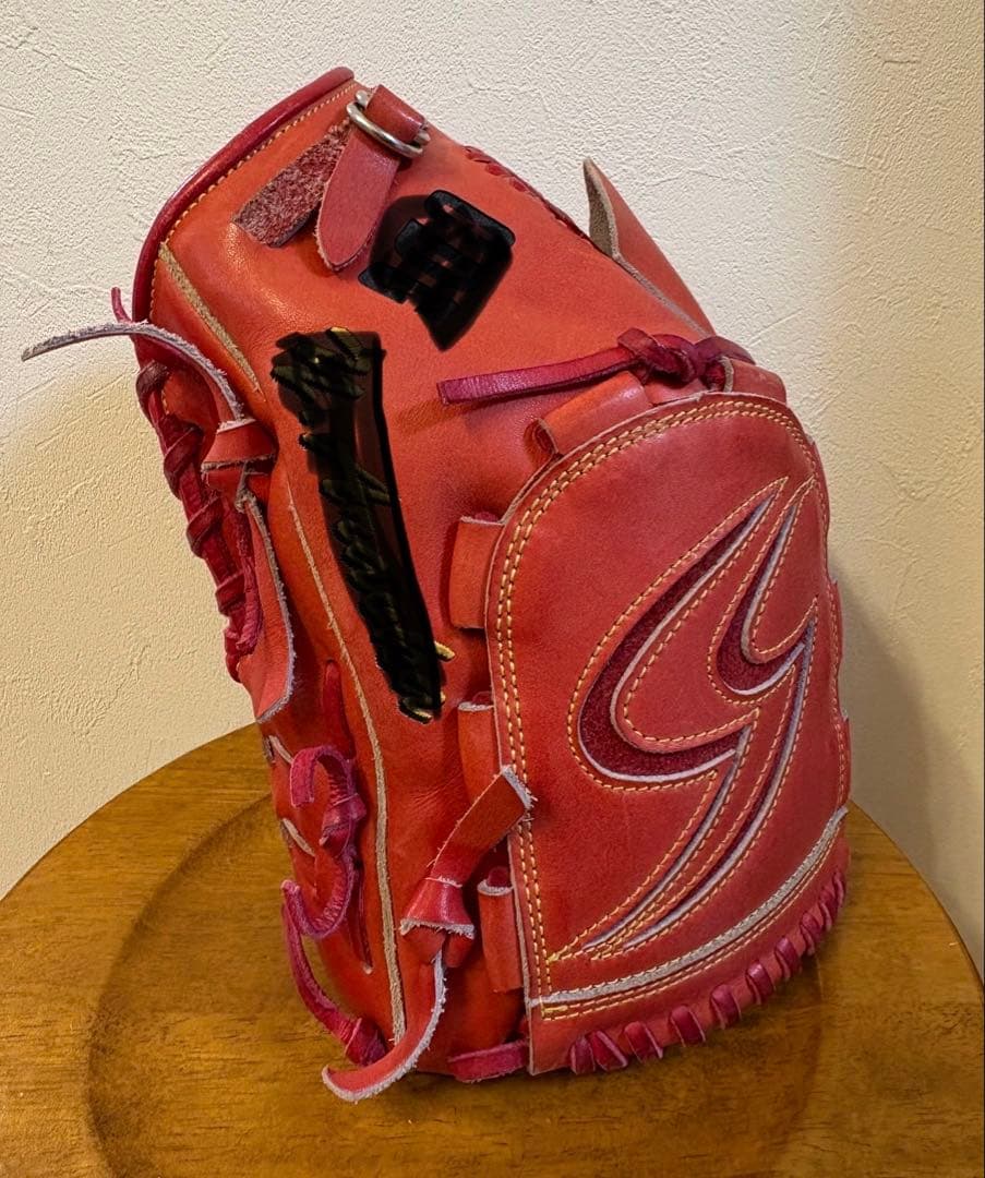 ZETT 軟式グローブ プロステオーダー　一般右投げ　投手用　赤色
