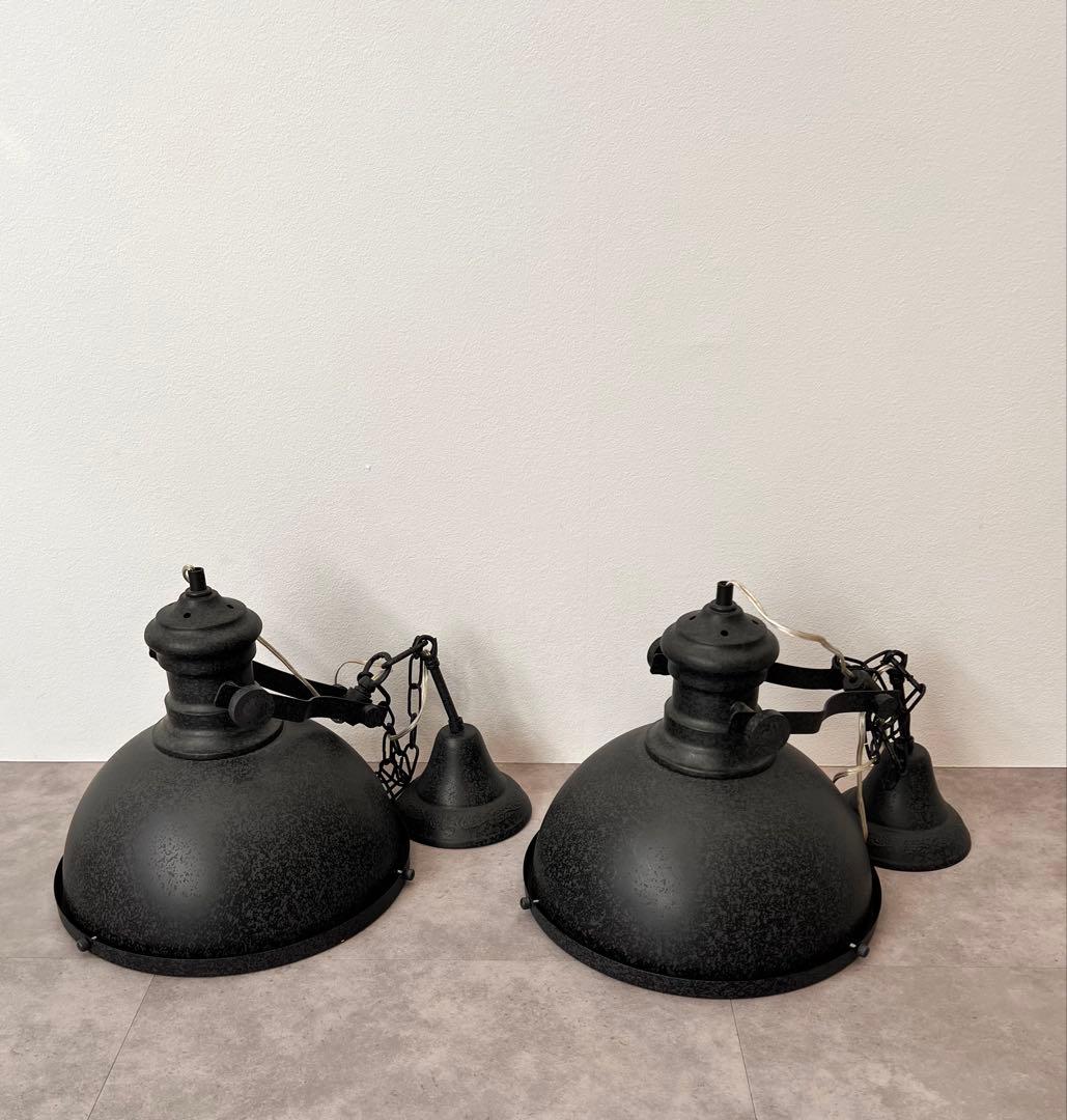 2個セット　インダストリアル　ペンダントライト　ブラック