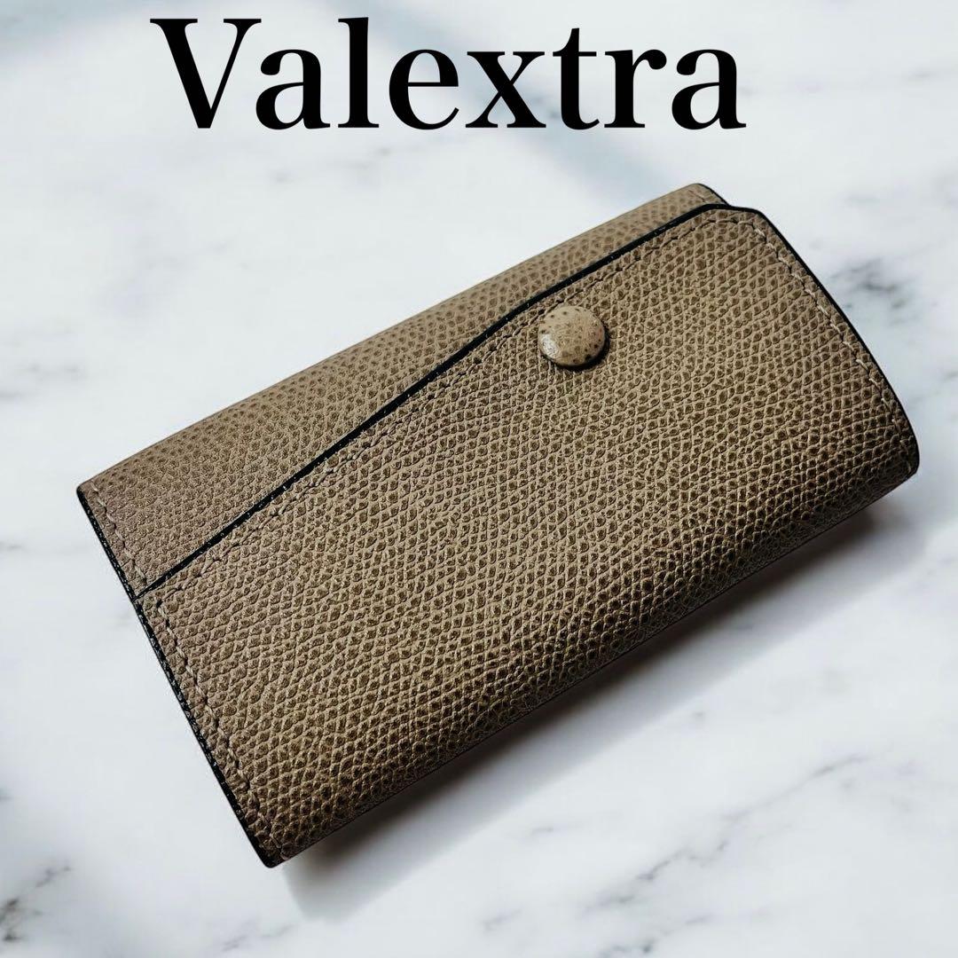 極美品✨ Valextra ヴァレクストラ 6連キーケース 本革 グレージュ