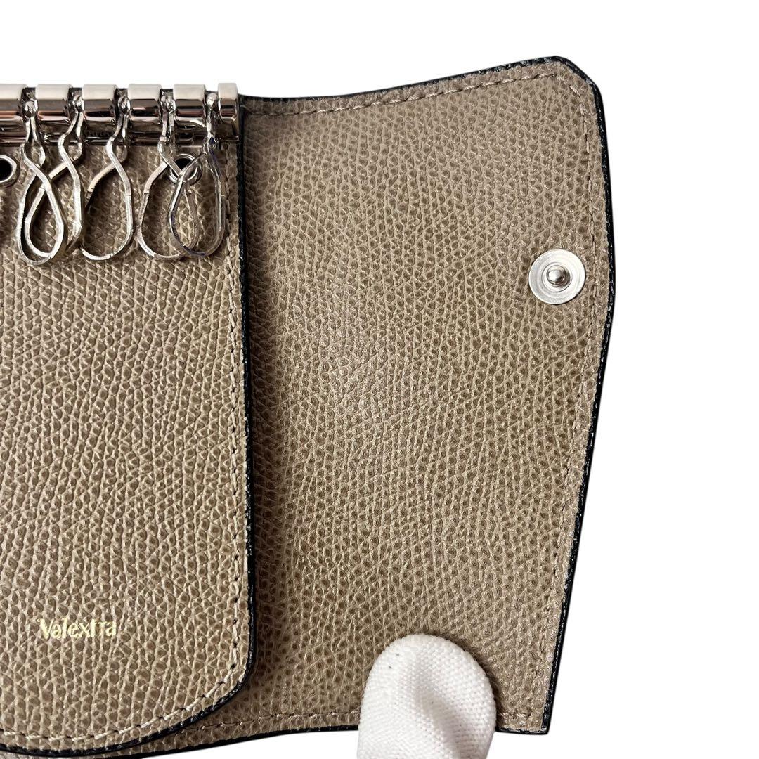極美品✨ Valextra ヴァレクストラ 6連キーケース 本革 グレージュ