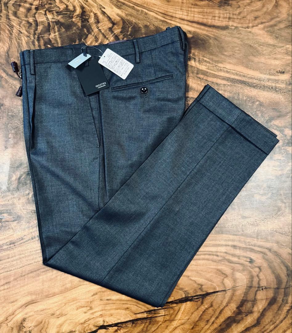 インコテックス 1NT024 スリムフィット　１プリーツパンツ