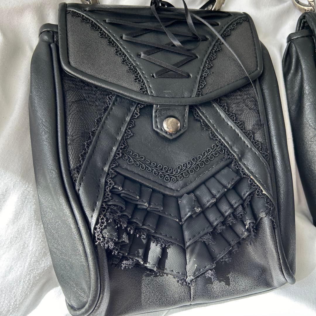 ozz onオッズオン 薔薇刺繍 フリル ウエストバック