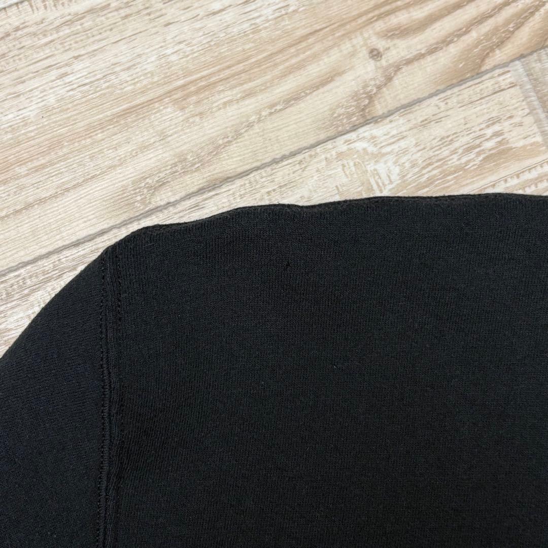 USA製 ラッセル スウェット ブラック 無地 ブランク 前V Lサイズ