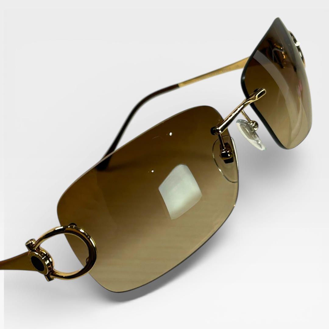 BVLGARI サングラス ゴールド ロゴリング ブラウングラデーション