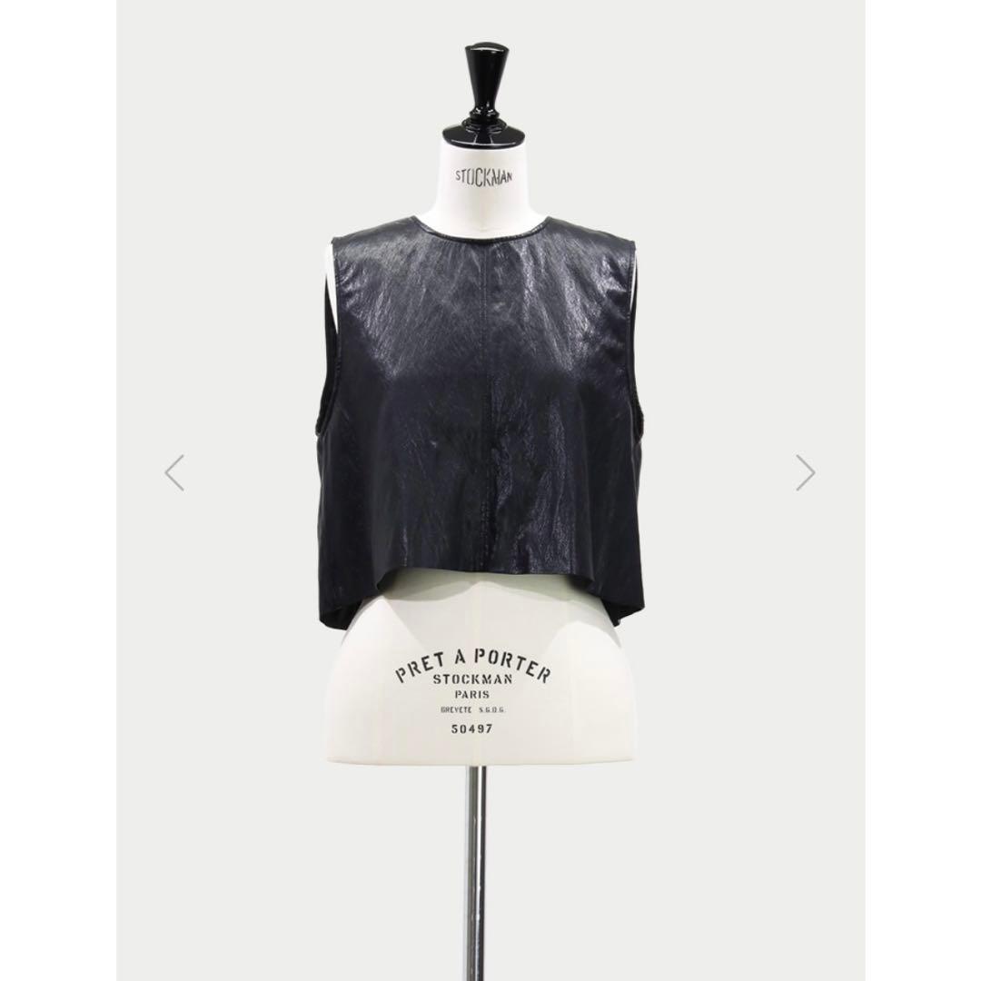 マチャット エコレザーリボンベスト（ブラッ ク）