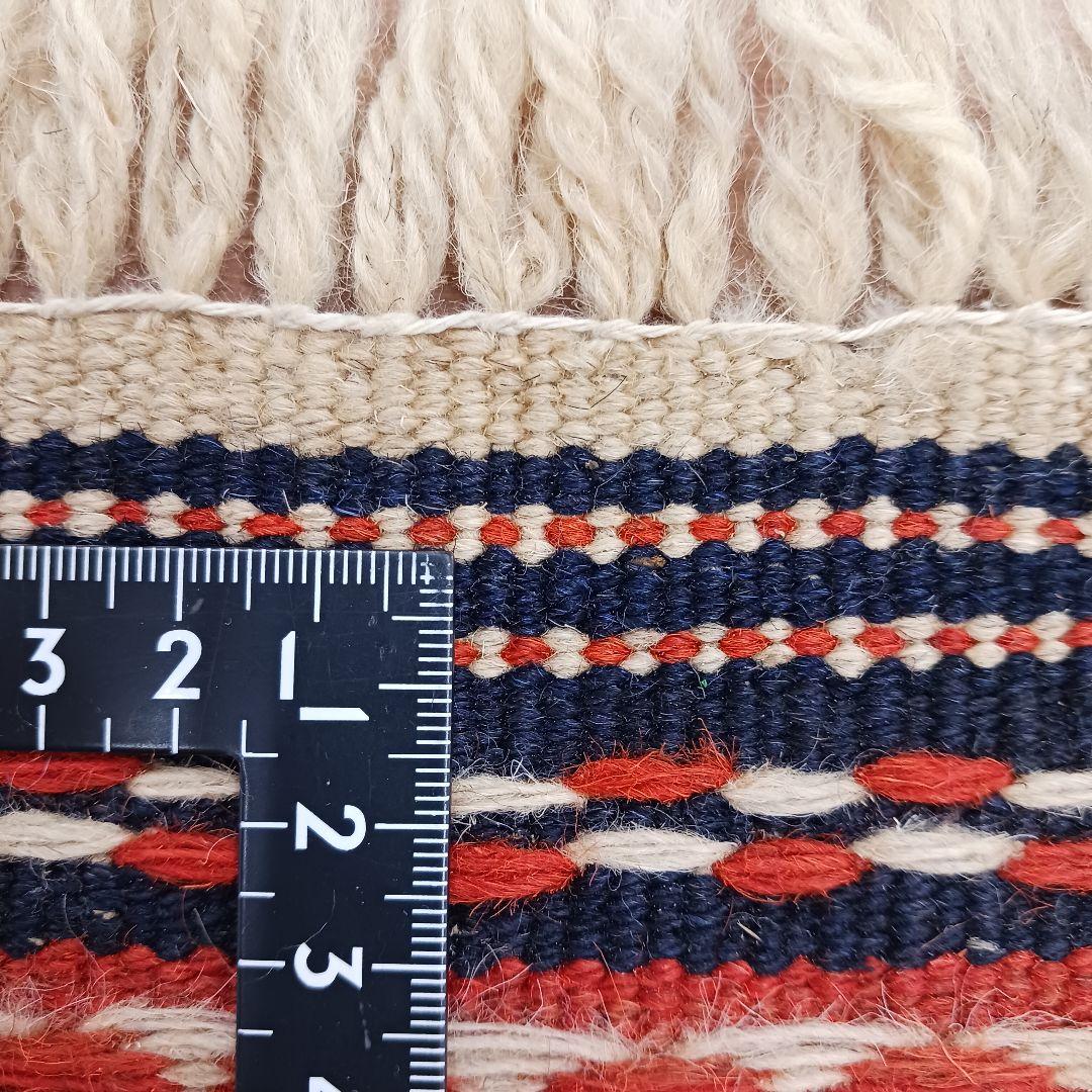 Y3239 イラン セムナン キリム 手織り ウール カーペット 大判