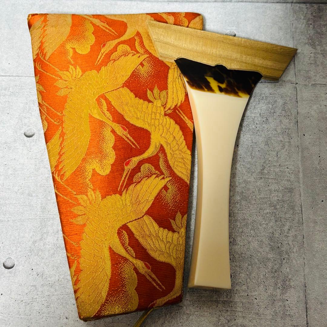 鼈甲バチ 津軽 ケース カケなし 開き12.5cm 持ち手2.9cm 一本甲