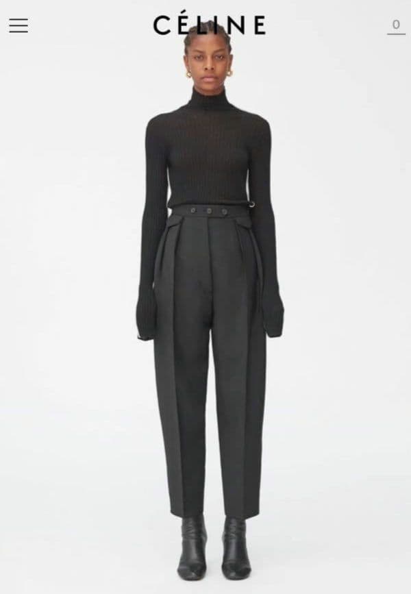 美品☆　セリーヌ　CELINE ハイウエストパンツ　ベージュ