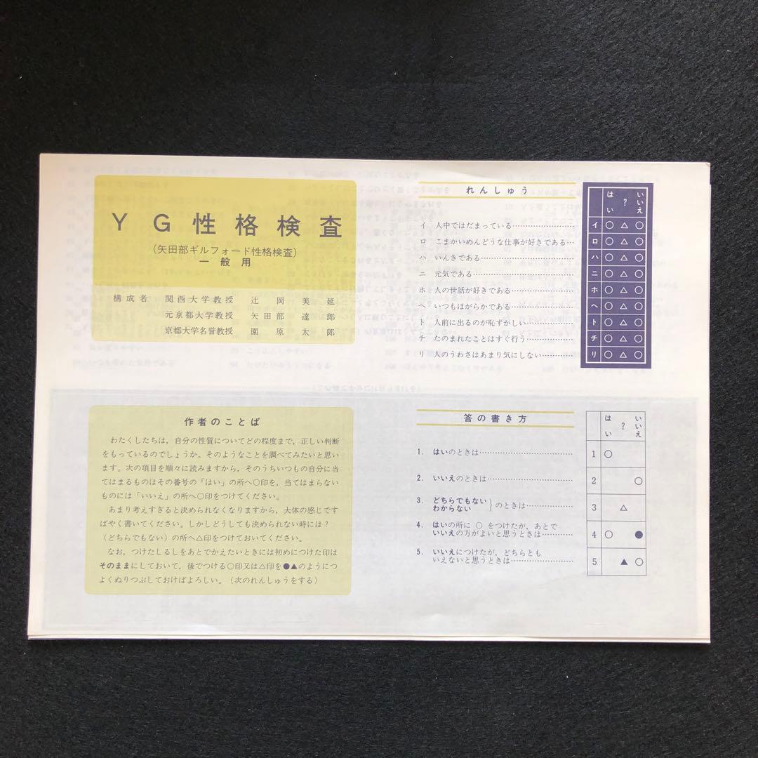 YG性格検査（一般用）　未使用　約360部
